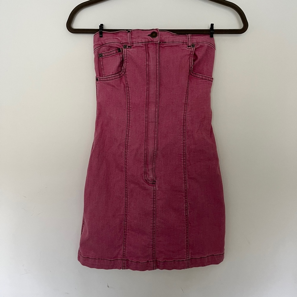 Vintage Reworked Denim Mini Dress - Picture 2 of 9